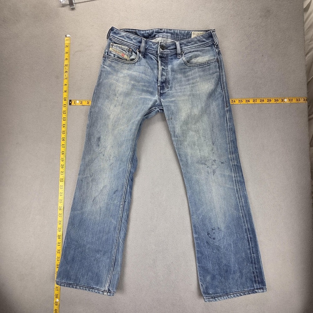 Diesel Jeans Mens 29x30 Blue Zatiny Altered Hem Bootcut Made In Italy 0072L - Picture 1 of 10